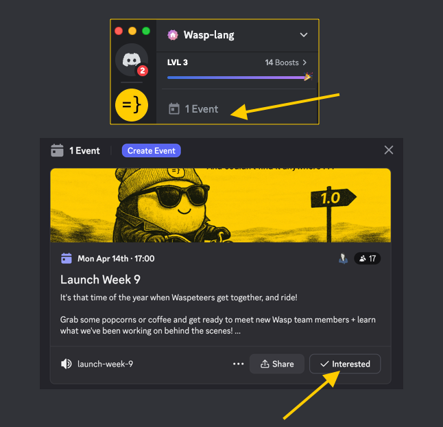 Event instructions